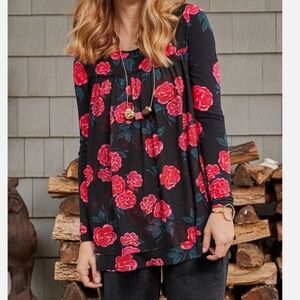 Matilda Jane Winter Bloom Rose Multi-Overlay Tunic "Choose Your Own Path" Sz L